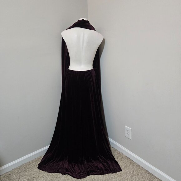 (Fits 6-12 best) Von Ronen(?) Velour Transformer Convertible Gown Raw Hem Purple - Picture 6 of 14
